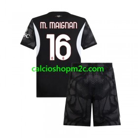 AC Milan Mike Maignan 16 Portiere Bambino Maglia Prima 2024/2025 Manica Corta